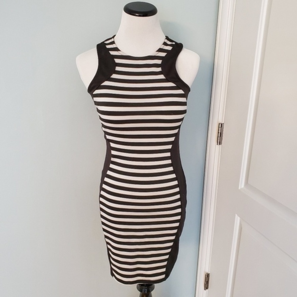 Rolla Coaster Black and White Stripe Fitted Dress